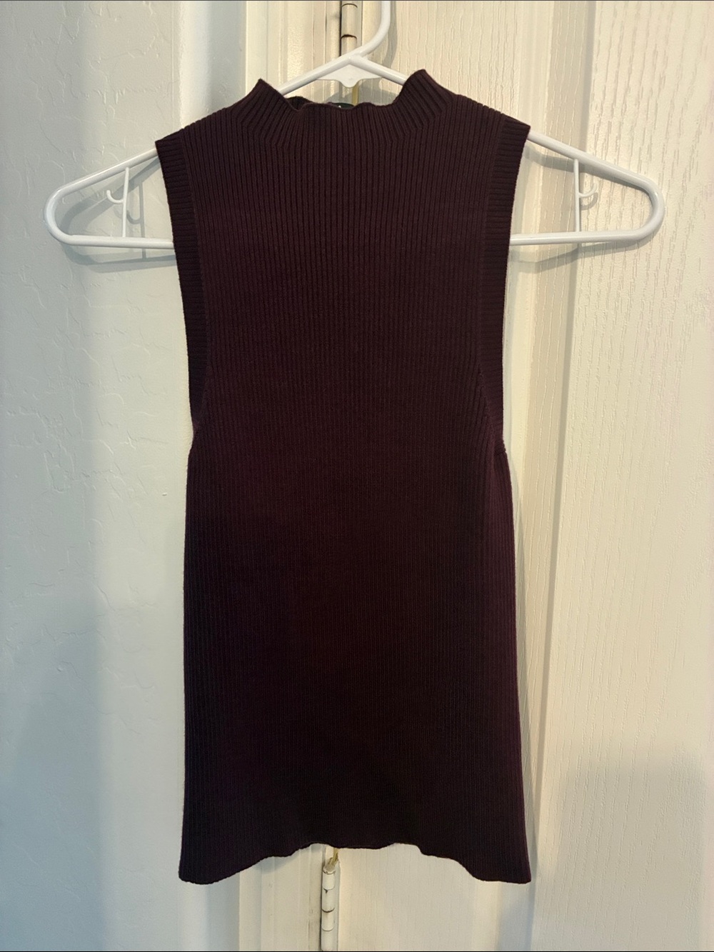 Lulu's Ribbed Sleeveless Tank Top in Dark Plum